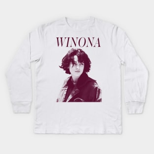 Winona //// 90s Style Aesthetic Design Kids Long Sleeve T-Shirt